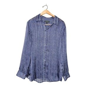 Banana Republic Blue Pleated Button Down Blouse